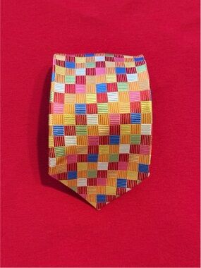 Multicolor Checkered Silk Tie